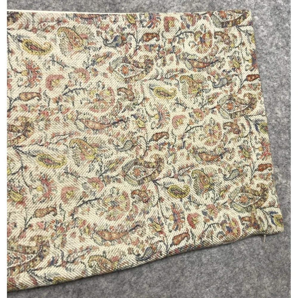 Pottery Barn Jaxton Print Lumbar Pillow Cover Beige 16x26 Paisley